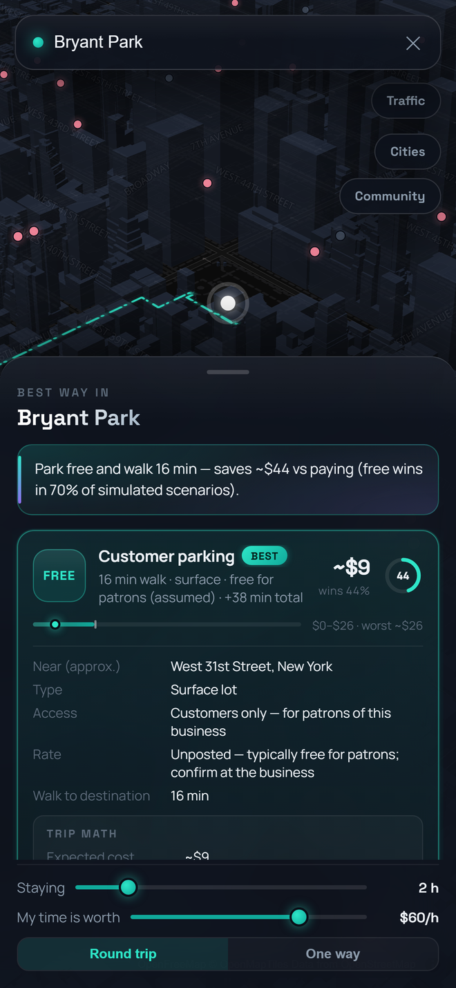 Time-value slider changing the recommendation ranking